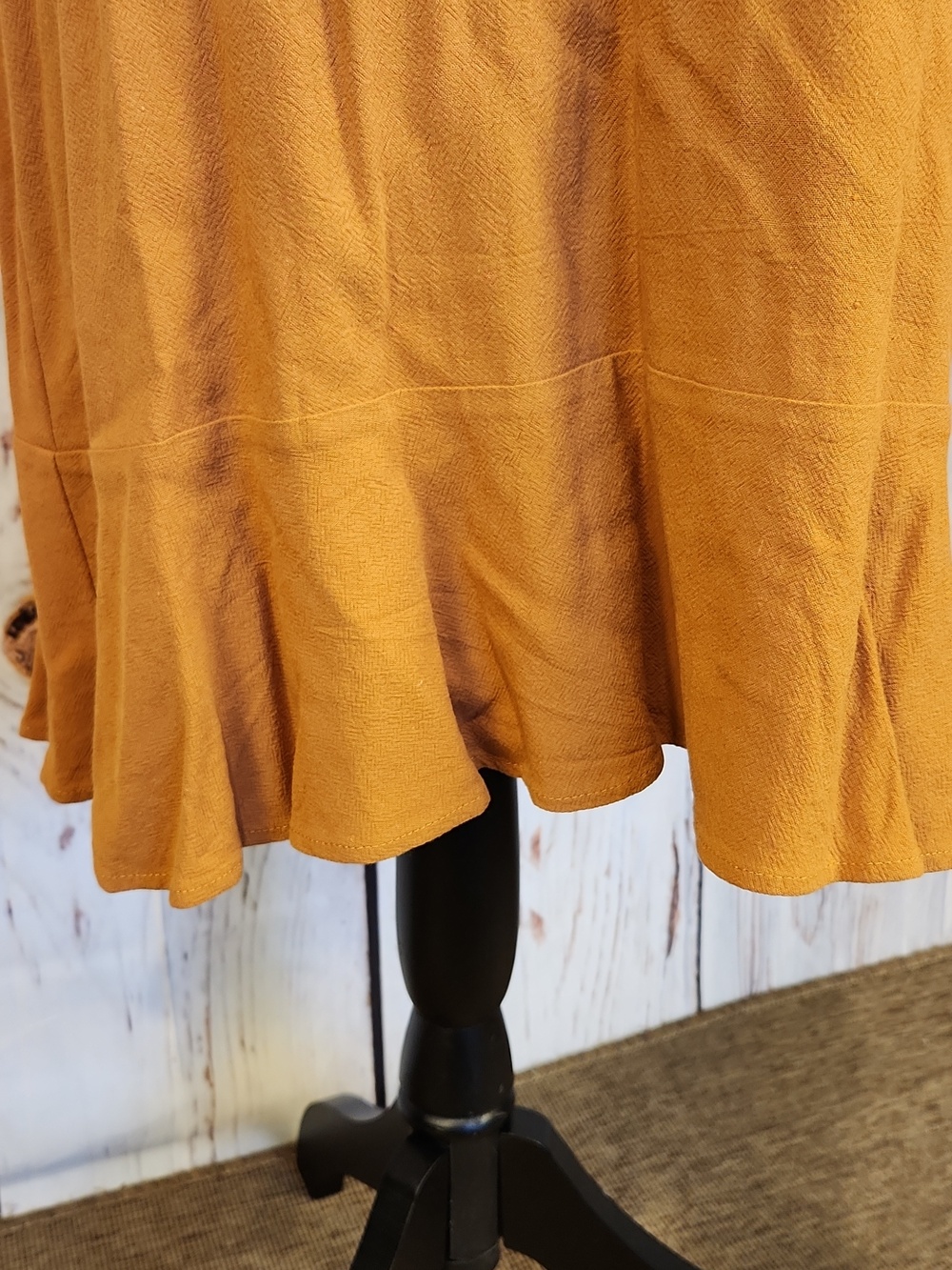 Altar'd State Mustard Cotton Linen Blend Summer Dress L NWT - Picture 4 of 12